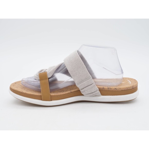 Clarks Sandals Womens 11 Gray Fabric Slides Open To Eliza Skip Platform Open Toe - Picture 5 of 12